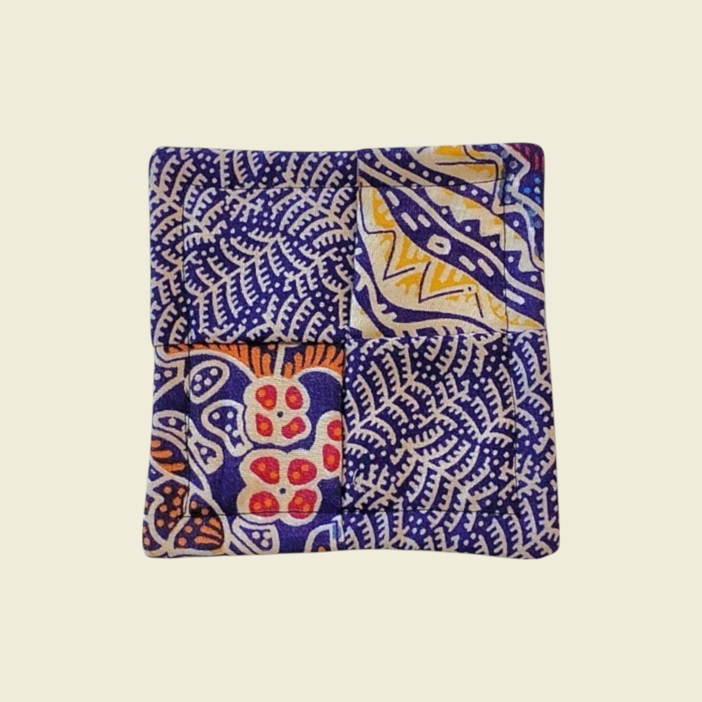 Upcycled Batik Canvas Coaster
