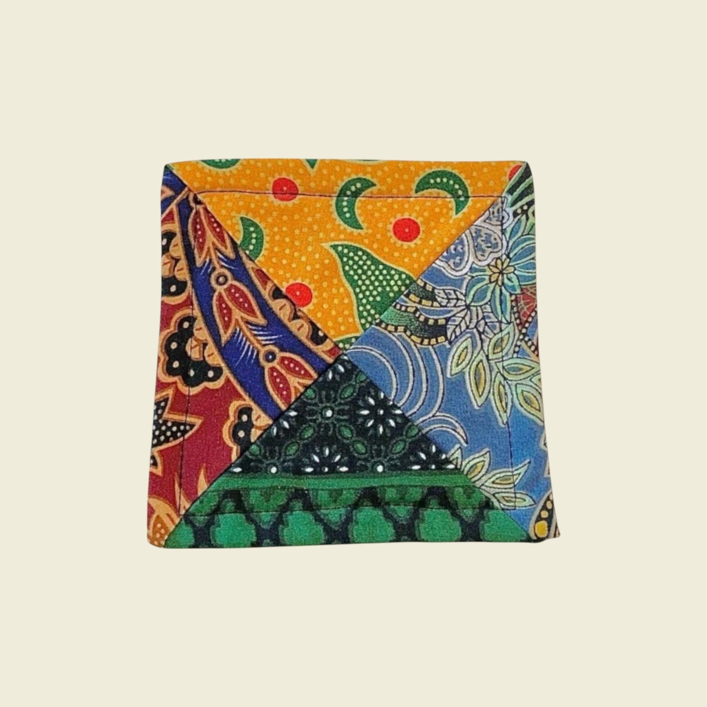 Upcycled Batik Canvas Coaster