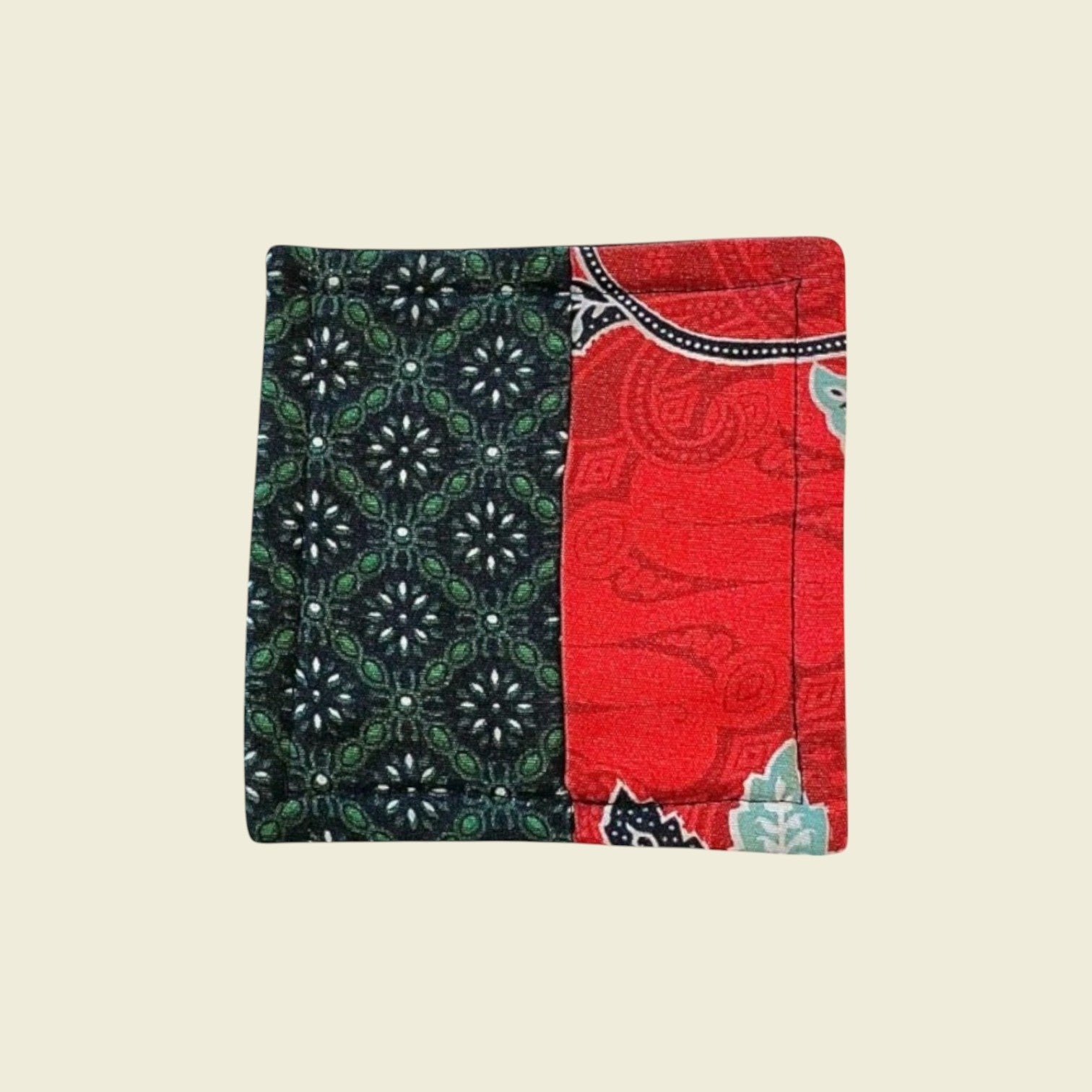 Upcycled Batik Canvas Coaster
