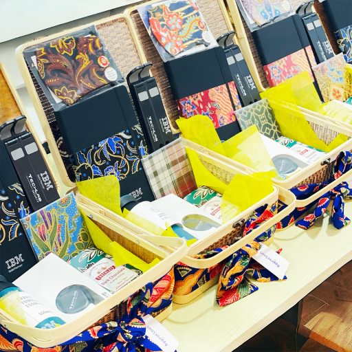 VIP Batik Bamboo Basket Gift Set