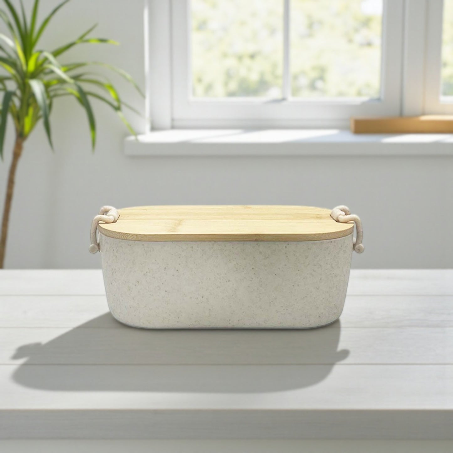 Wheat Straw Lunch Box with Wooden Lid