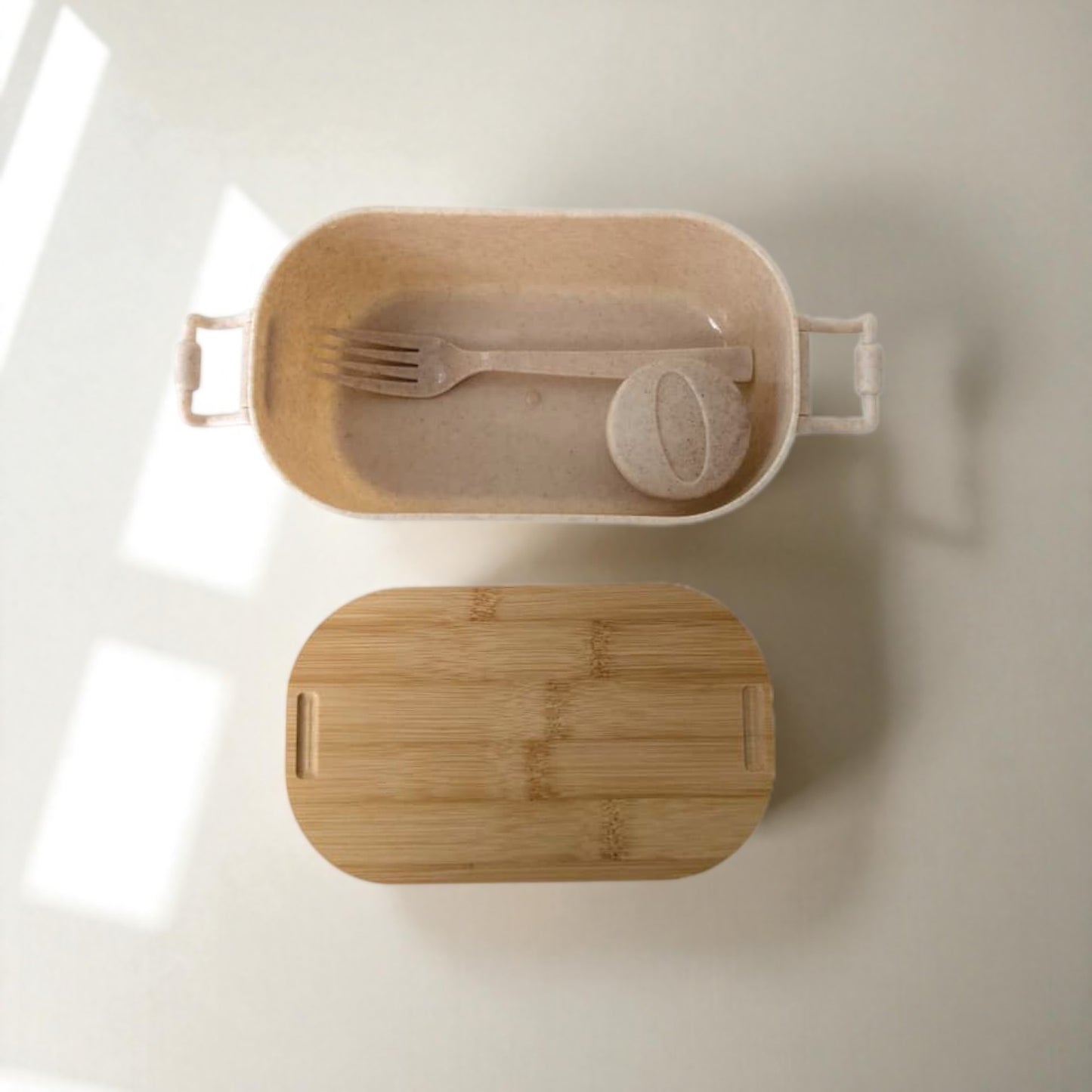 Wheat Straw Lunch Box with Wooden Lid