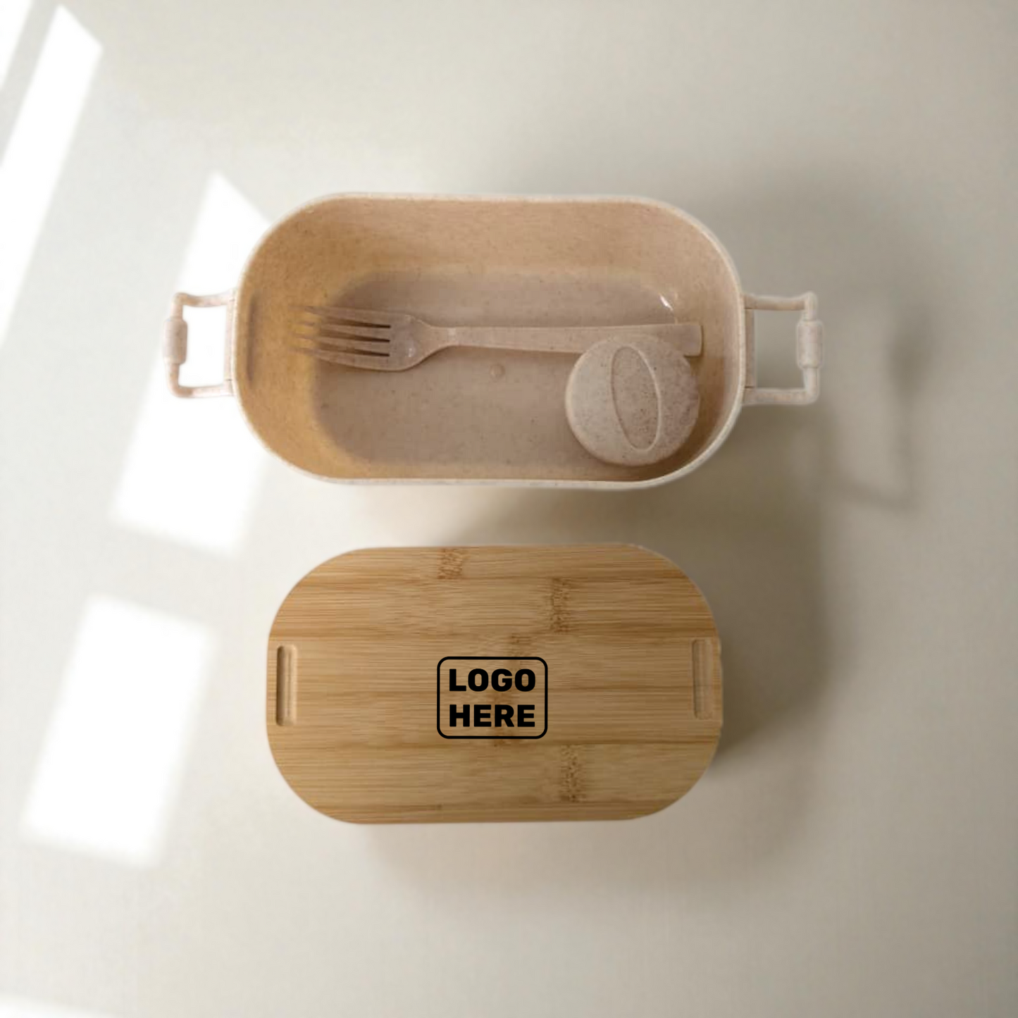 Wheat Straw Lunch Box with Wooden Lid