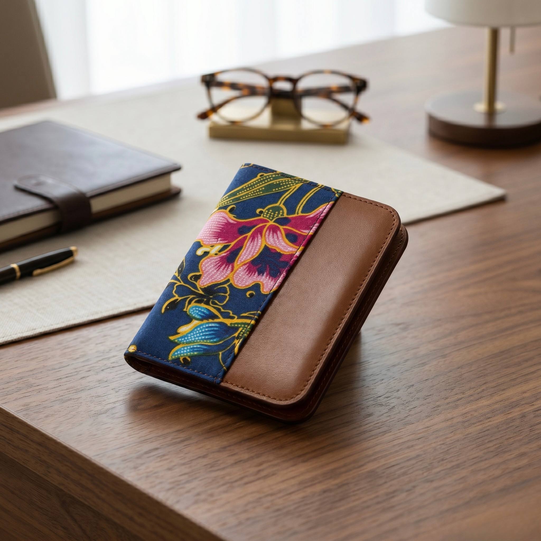 Premium Leather Batik Passport Holder
