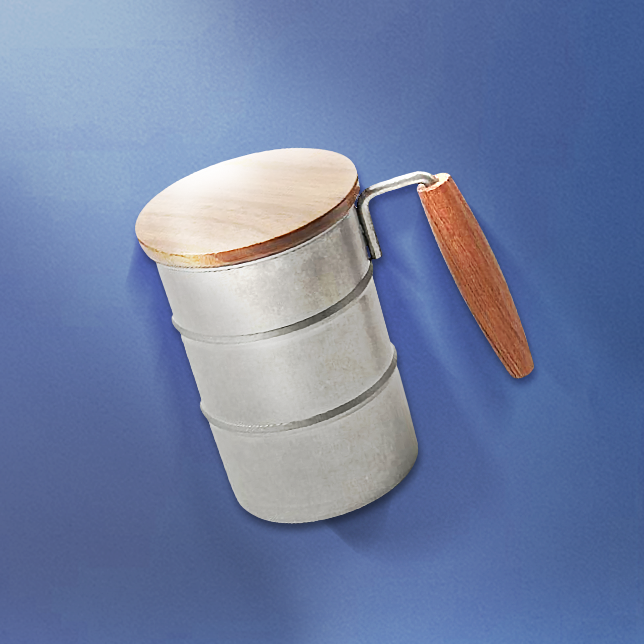 Retro Outdoor Cup with Acacia Lid and Handle (370ml)