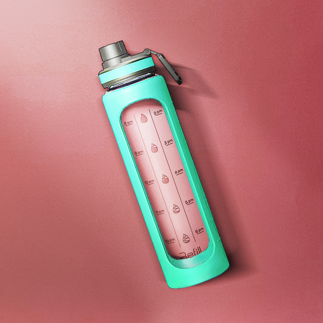 Eco Friendly Sports Glass Water Tumbler with Extra Lid