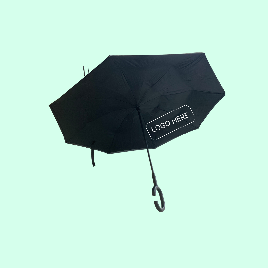 23" Open Reversible Quality Umbrella with C-shaped handle