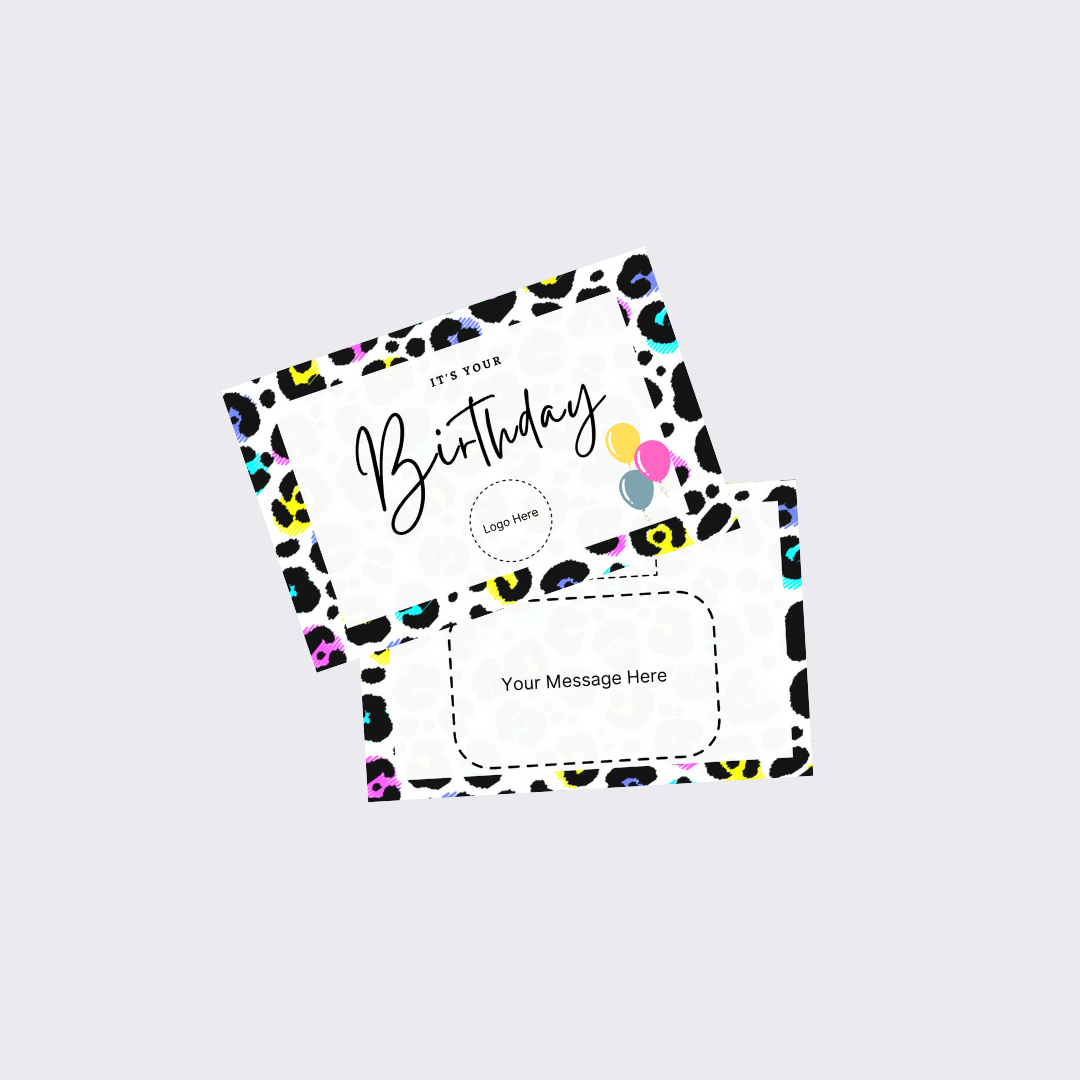 Birthday Greeting Card with Leopard Print