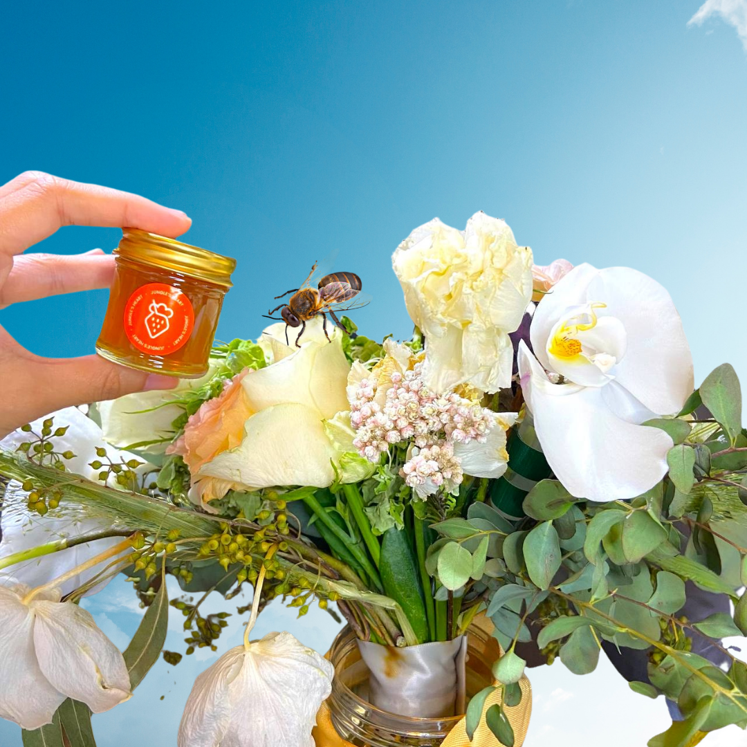 Pure honey in mini jar