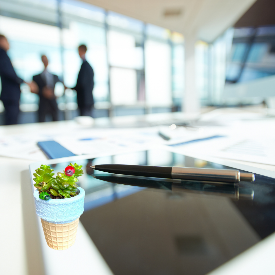 Succulent Plant in Ice Cream Cone