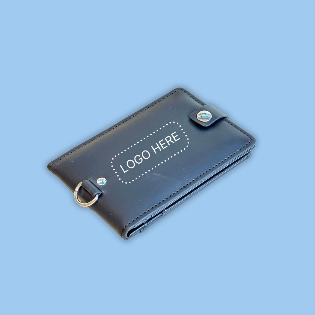 PU ID Card Holder Wallet With Lanyard