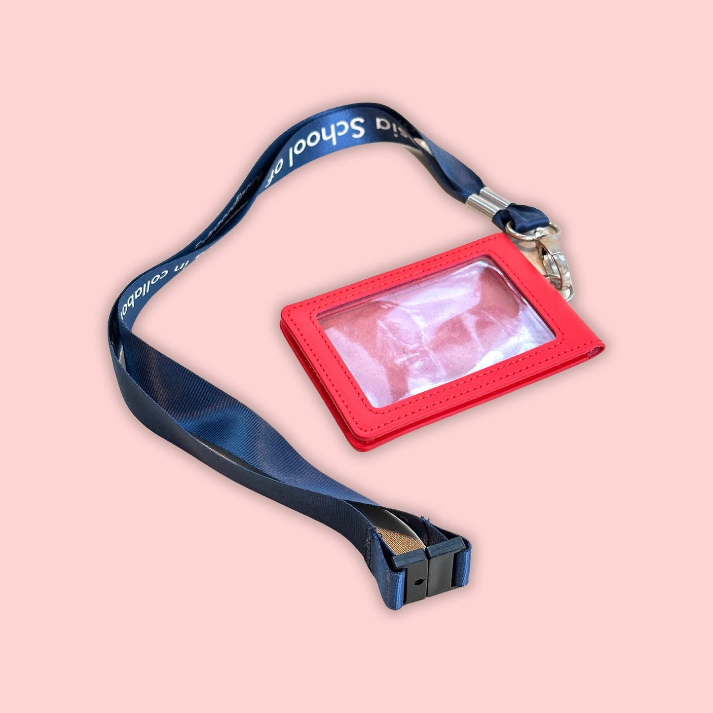 PU ID Card Holder Velcro With Lanyard