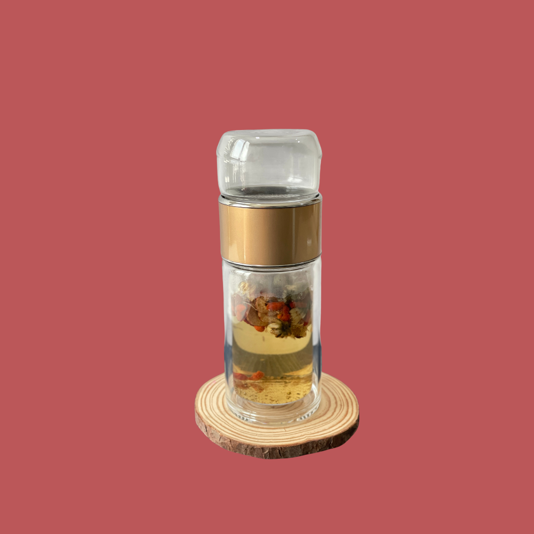 Double Layer Tea Filter Glass Bottle with Heat Resistant